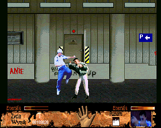 Prawo krwi (Amiga) screenshot: Knee kick