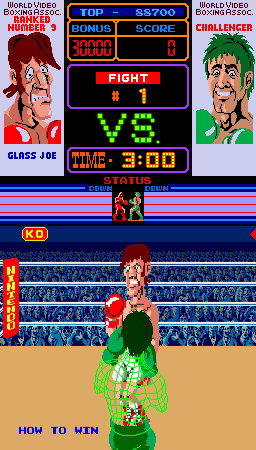 Punch-Out!! (Arcade) screenshot: Fight in progress