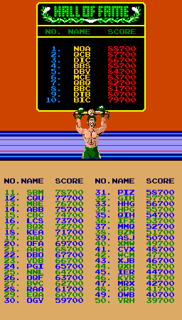 Punch-Out!! (Arcade) screenshot: Best boxers