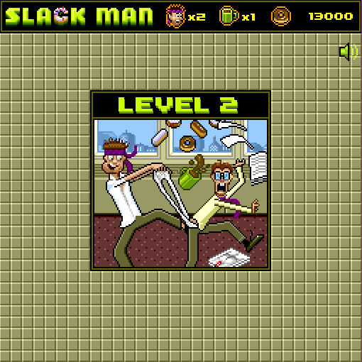 Slack Man (Browser) screenshot: Start of level 2