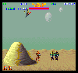 Soldier of Light (Arcade) screenshot: Various aliens to blast.