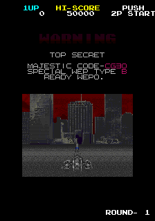 Space Invaders '91 (Arcade) screenshot: Top Secret.