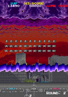 Space Invaders '91 (Arcade) screenshot: Hyper Laser.