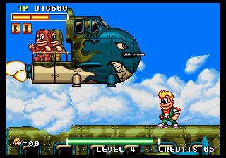Spinmaster (Arcade) screenshot: Destroy the plane.