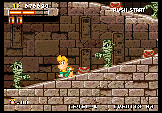 Spinmaster (Arcade) screenshot: Mummies attacking.