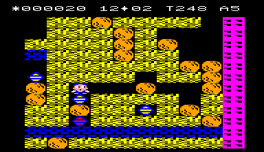 Boulder Dash (Epoch Super Cassette Vision) screenshot: Pick up the diamonds