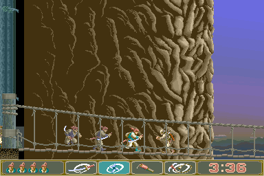 Ninja Spirit (Arcade) screenshot: Bridge