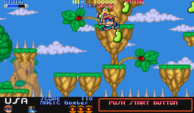 Chiki Chiki Boys (Arcade) screenshot: Green enemies