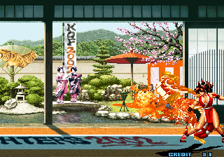 The King of Fighters 2002: Challenge to Ultimate Battle (Arcade) screenshot: Fire attack