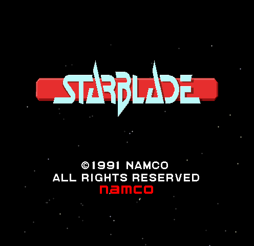 Starblade (Arcade) screenshot: Title Screen.
