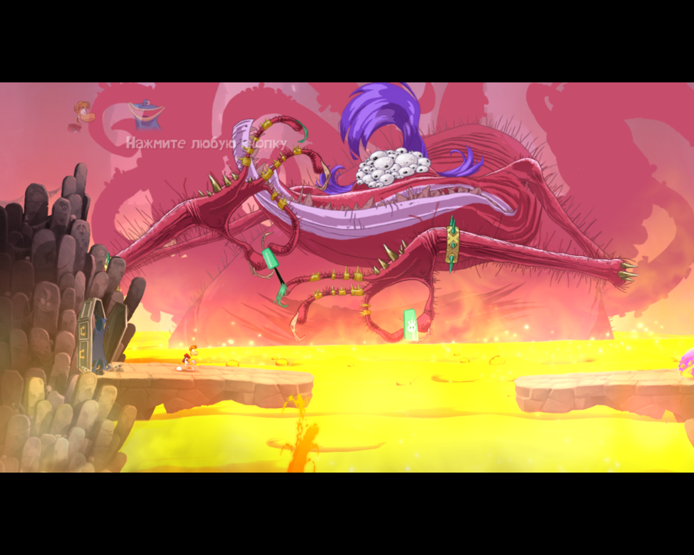 Rayman Origins (Windows) screenshot: The secret final boss is charming ;)