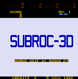 SubRoc 3-D (Arcade) screenshot: Title Scree.
