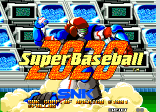 Super Baseball 2020 (Arcade) screenshot: Title Screen.
