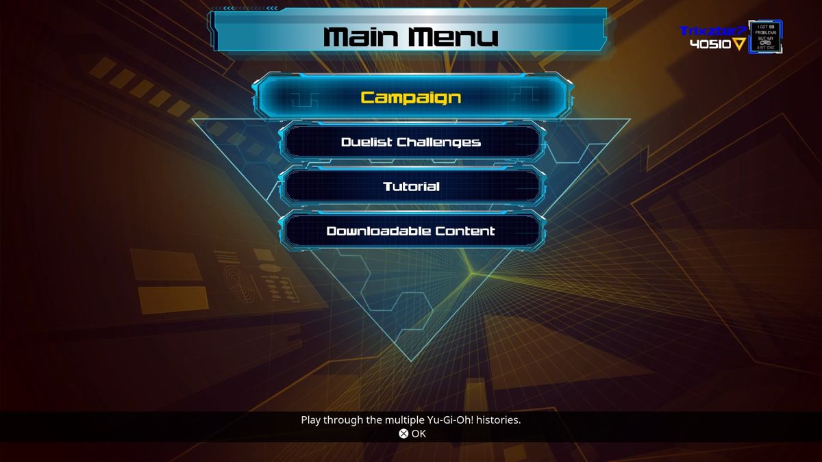 Yu-Gi-Oh!: Legacy of the Duelist (PlayStation 4) screenshot: Main Menu