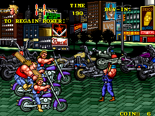 The Combatribes (Arcade) screenshot: The boss has arrived.