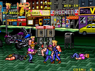 The Combatribes (Arcade) screenshot: Surrounded.