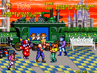 The Combatribes (Arcade) screenshot: God punch.