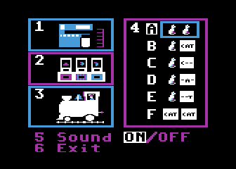 Reader Rabbit (Atari 8-bit) screenshot: Main menu