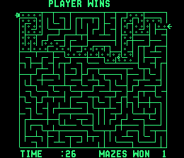 Amazing Maze (Arcade) screenshot: The right path is shown after a game