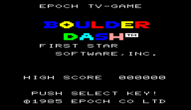 Boulder Dash (Epoch Super Cassette Vision) screenshot: Title screen