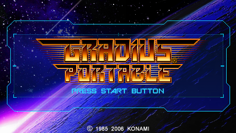 Gradius Collection (PSP) screenshot: Gradius Portable title screen