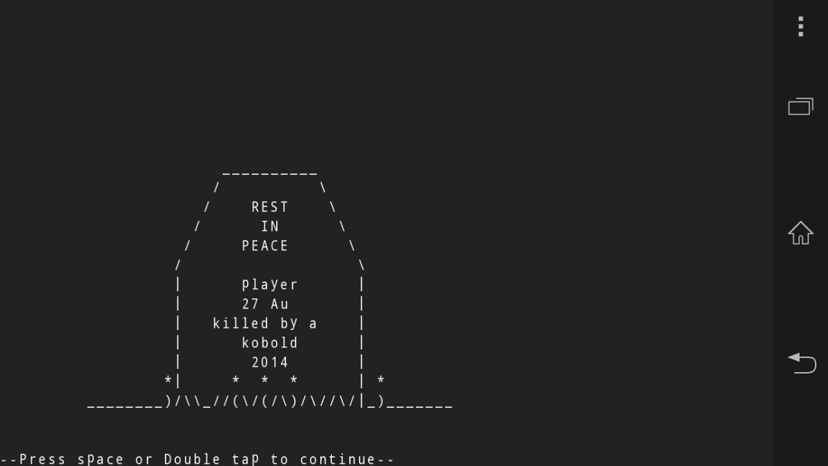 Screenshot of Rogue (Android, 1980) MobyGames