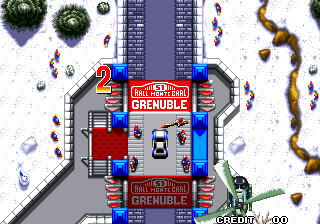 Thrash Rally (Arcade) screenshot: Start of the round.