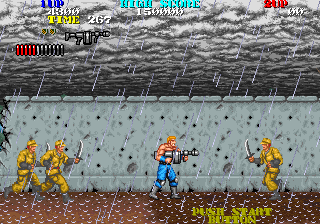 Thunder Fox (Arcade) screenshot: Pouring down with rain.