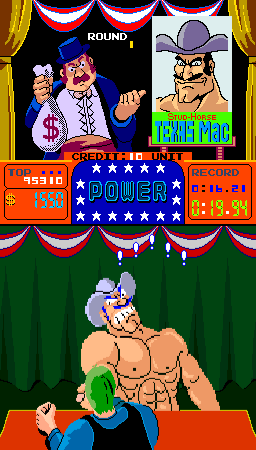 Arm Wrestling (Arcade) screenshot: Wrestling Texas Mac.