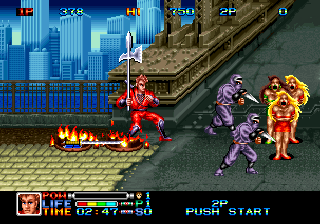 Ninja Combat (Arcade) screenshot: Damsels in distress