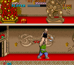 Tiger Road (Arcade) screenshot: He got you.