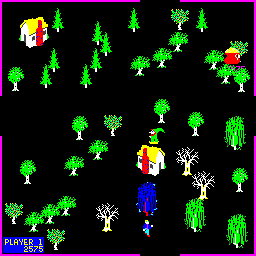 Leprechaun (Arcade) screenshot: Houses