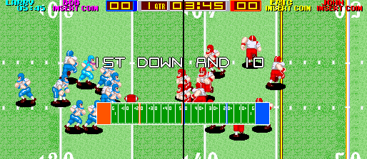 Tecmo Bowl (Arcade) screenshot: 1st and 10.