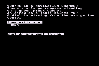 Menagerie (Atari 8-bit) screenshot: In the Navigation Room