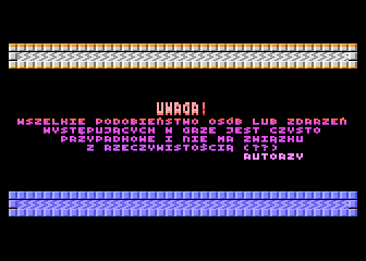 Magia Fortuny (Atari 8-bit) screenshot: Disclaimer