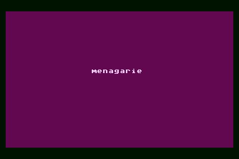 Menagerie (Atari 8-bit) screenshot: Title Screen