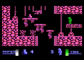 Alchemia (Atari 8-bit) screenshot: First amphora found