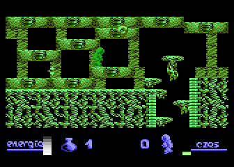 Alchemia (Atari 8-bit) screenshot: Time to move to a lower level