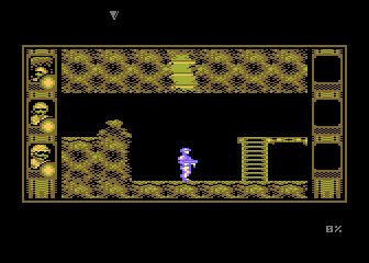 SOS Saturn (Atari 8-bit) screenshot: Game starts underground