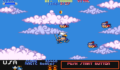 Chiki Chiki Boys (Arcade) screenshot: Air world