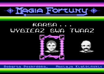Magia Fortuny (Atari 8-bit) screenshot: Choose player face