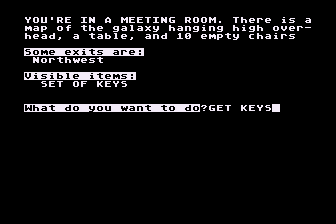 Menagerie (Atari 8-bit) screenshot: Found a Set of Keys