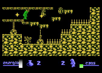 Alchemia (Atari 8-bit) screenshot: Between two stars