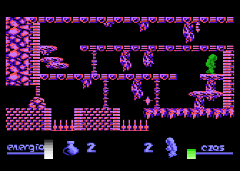 Alchemia (Atari 8-bit) screenshot: Half of the time left