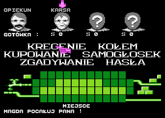 Magia Fortuny (Atari 8-bit) screenshot: Commentary followup a genuine Wheel of Fortune