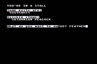 Menagerie (Atari 8-bit) screenshot: A Saturnian Peacock