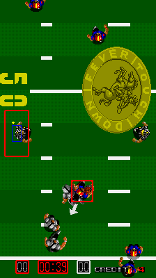 Touchdown Fever (Arcade) screenshot: Good catch.