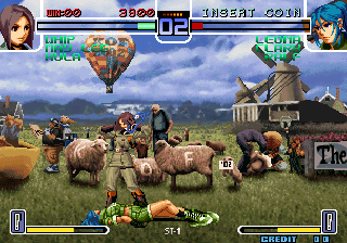 The King of Fighters 2002: Challenge to Ultimate Battle (Arcade) screenshot: Stomp on Leona