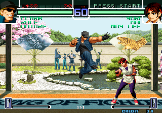 The King of Fighters 2002: Challenge to Ultimate Battle (Arcade) screenshot: Clark vs Yuri