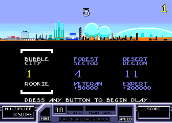 RoadBlasters (Arcade) screenshot: Stage select